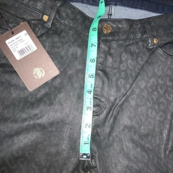 Roberto Cavalli Black Skinny Leopard Print Coated Jeans Size 42 IT (US 6) NWT - Picture 7 of 13